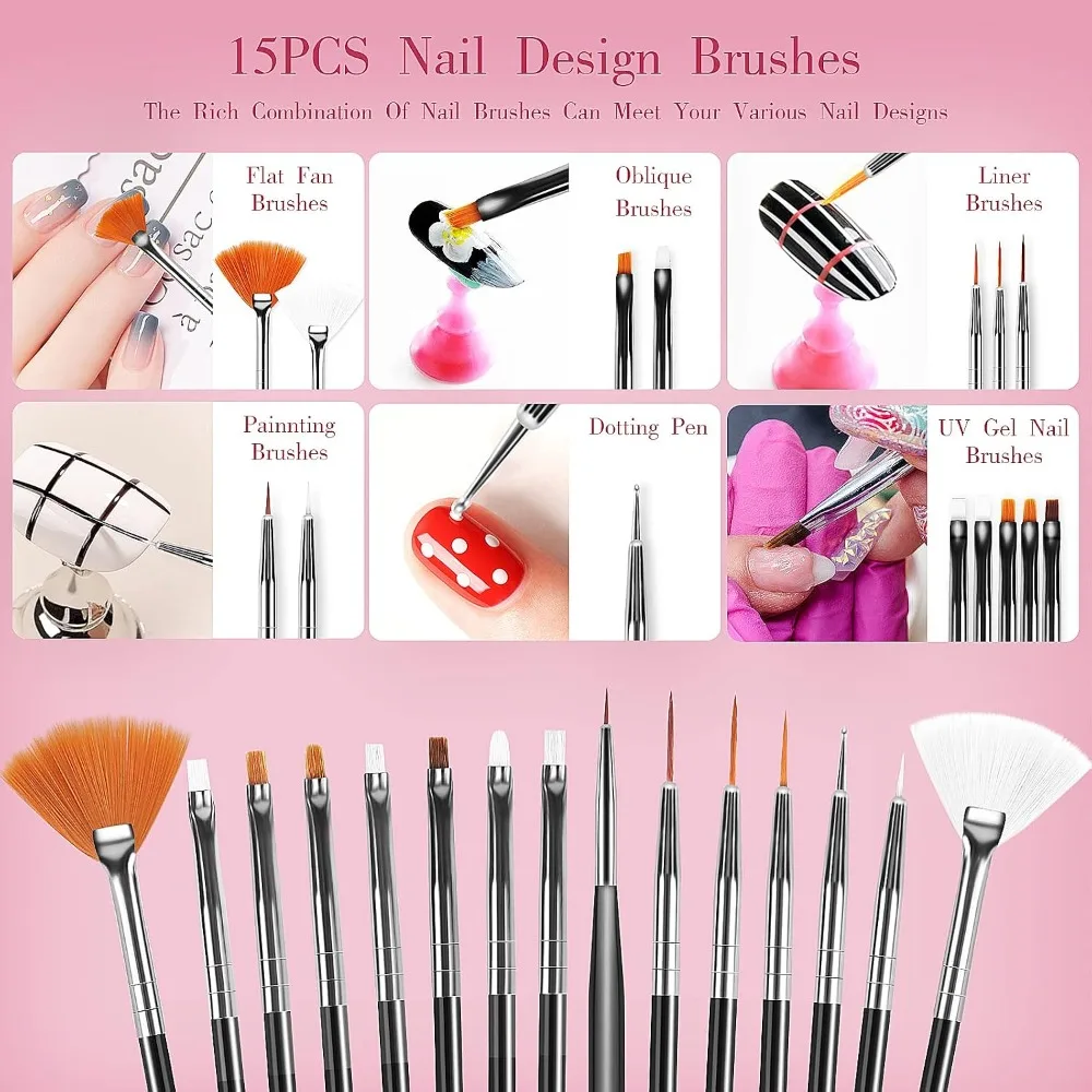 32pcs Nail Art Brushes, Acryli - Detailing Brush Set review and price